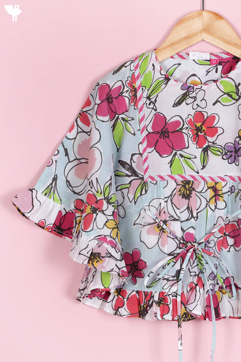Cotton Co-Ord Set In Floral Print
